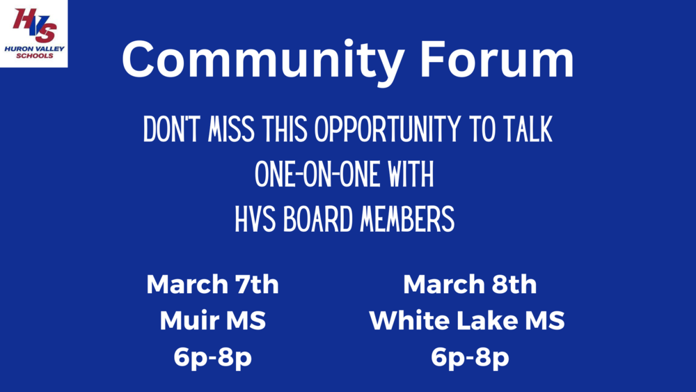 HVS BOARD OF EDUCATION COMMUNITY FORUM