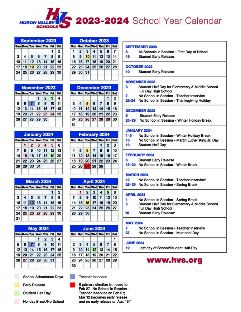 HVS 2023-2024 Calendar