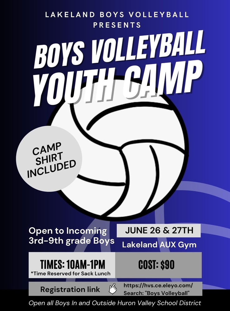Boys Volleyball Youth Camp Flyer