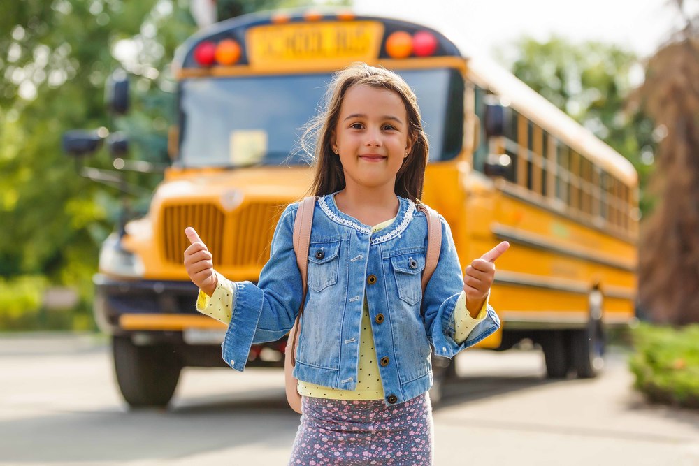 girl and bus