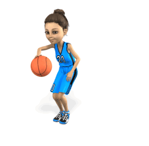 Animated basketball player