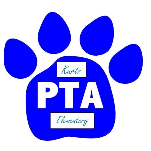 Kurtz  PTA logo, blue paw