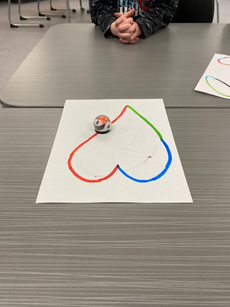 ozobot on a colorful heart 