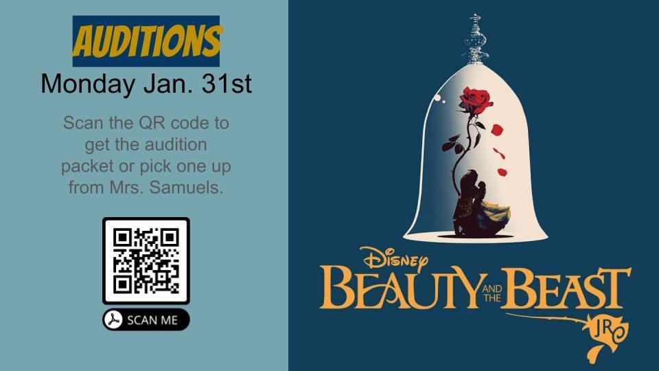 Beauty and the Beast auditions Jan. 31