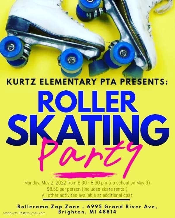 roller skating party poster