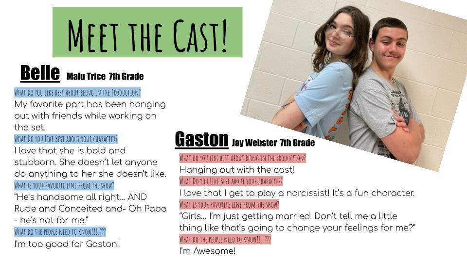 Belle and Gaston bios