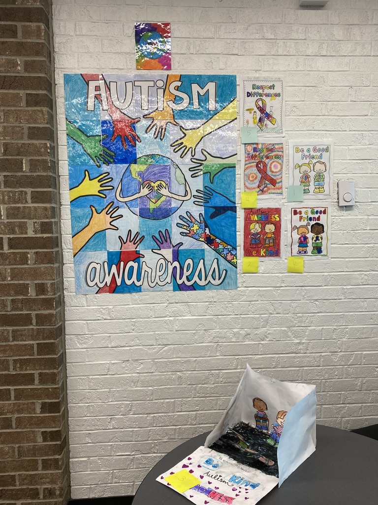 Beautiful displays made by students and Mrs. K for Autism Awareness ❤️🧩♾️