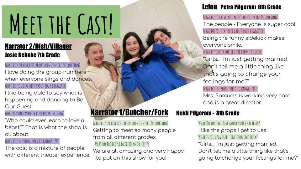Meet the Cast flyer for Beauty and the Beast