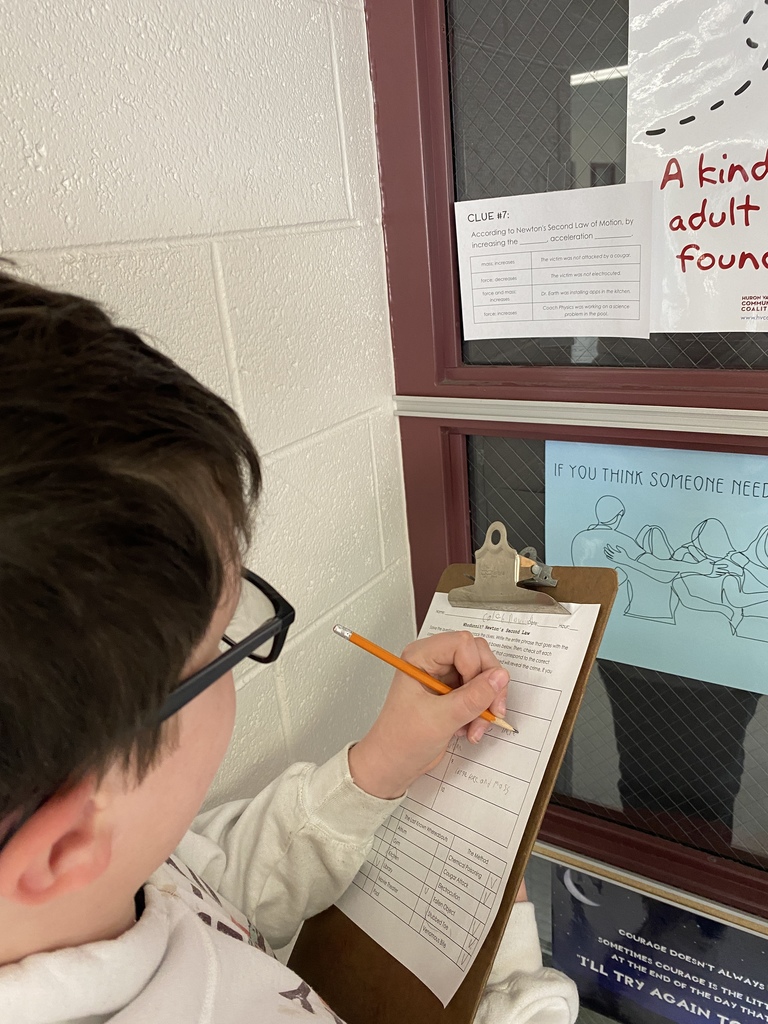 Student solving a clue