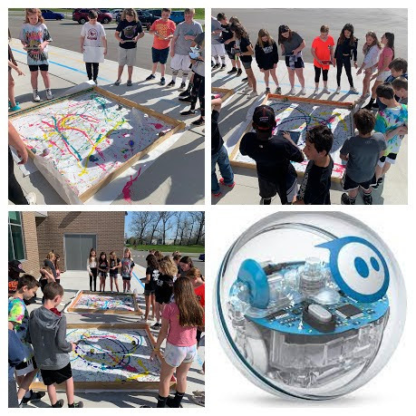 th grade students in Mrs. Vivio's art class enjoyed some nice weather and had a blast integrating technology and action art while painting with Sphero robots. 