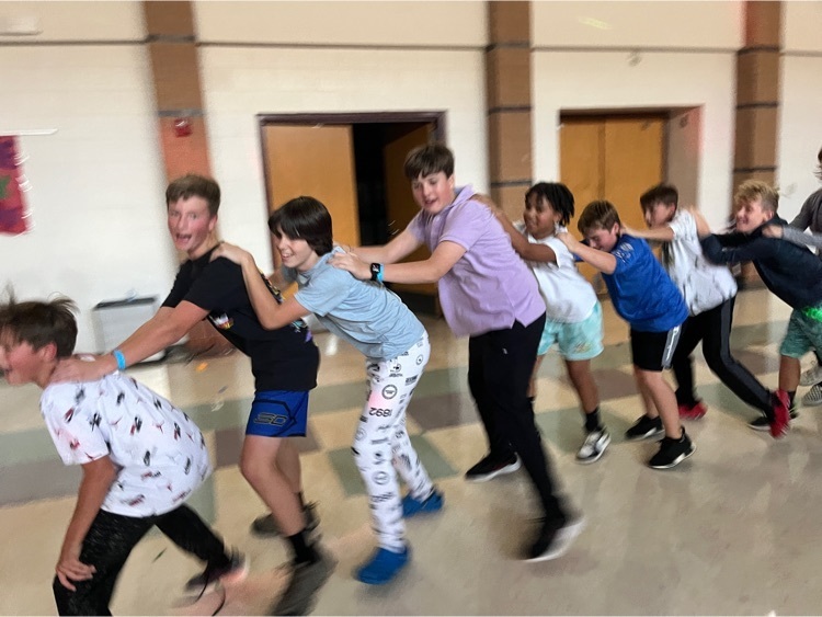 students in a dance line
