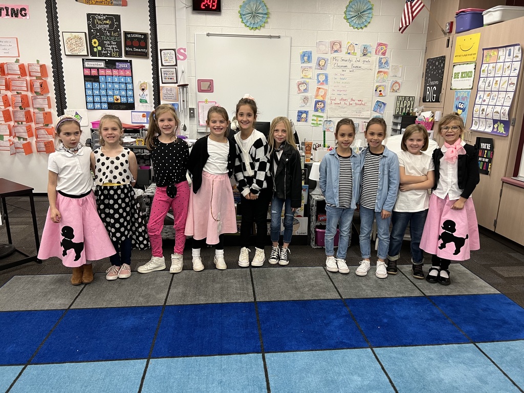 Students dressed in 1950's era clothing